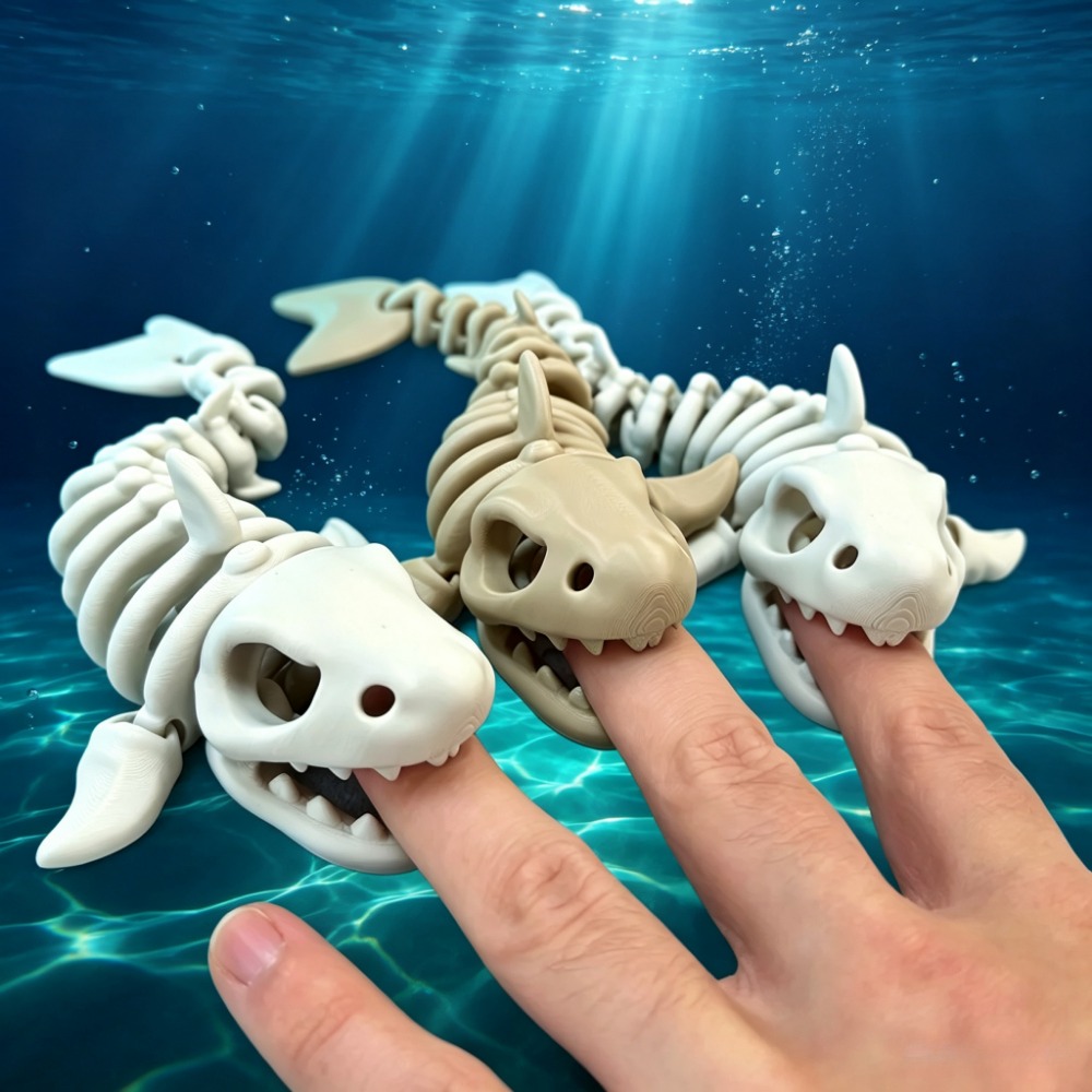 Aquarium Fish Items - Haifisch-Skelett Aquarium-Dekoration Bewegliche Verzierung für Reptilien
