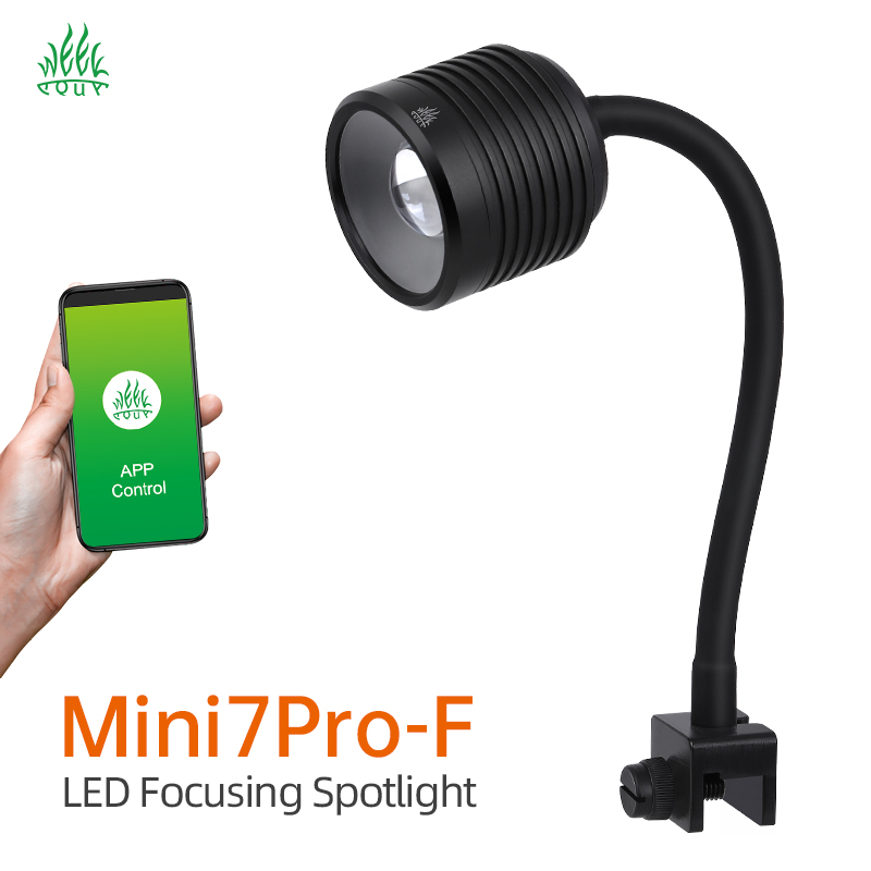Aquarium Fish App - Week Aqua Mini7Pro-F IP68 Tauchfähiger LED-Aquariumstrahler,