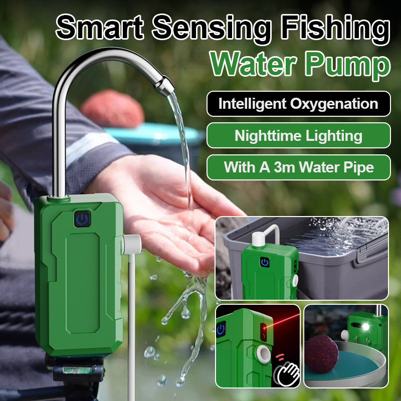 Aquarium Fish Electric - Intelligenter elektrischer Sauerstoffgenerator mit Beleuchtung, USB-wiederaufladbar,
