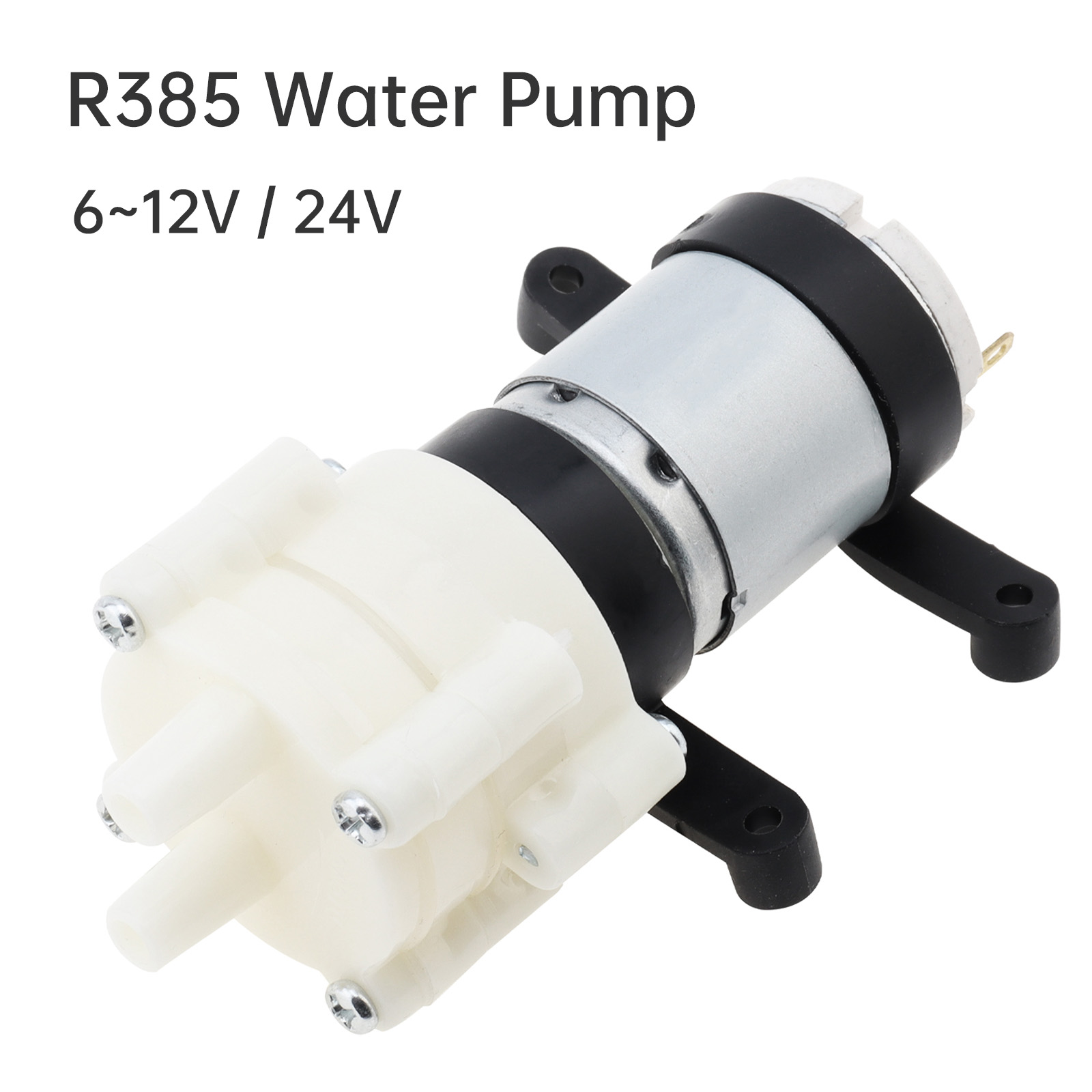 Aquarium Fish Electric - R385 Mini-Wasserpumpenmotor, 6–12 V/24 V, selbstansaugende