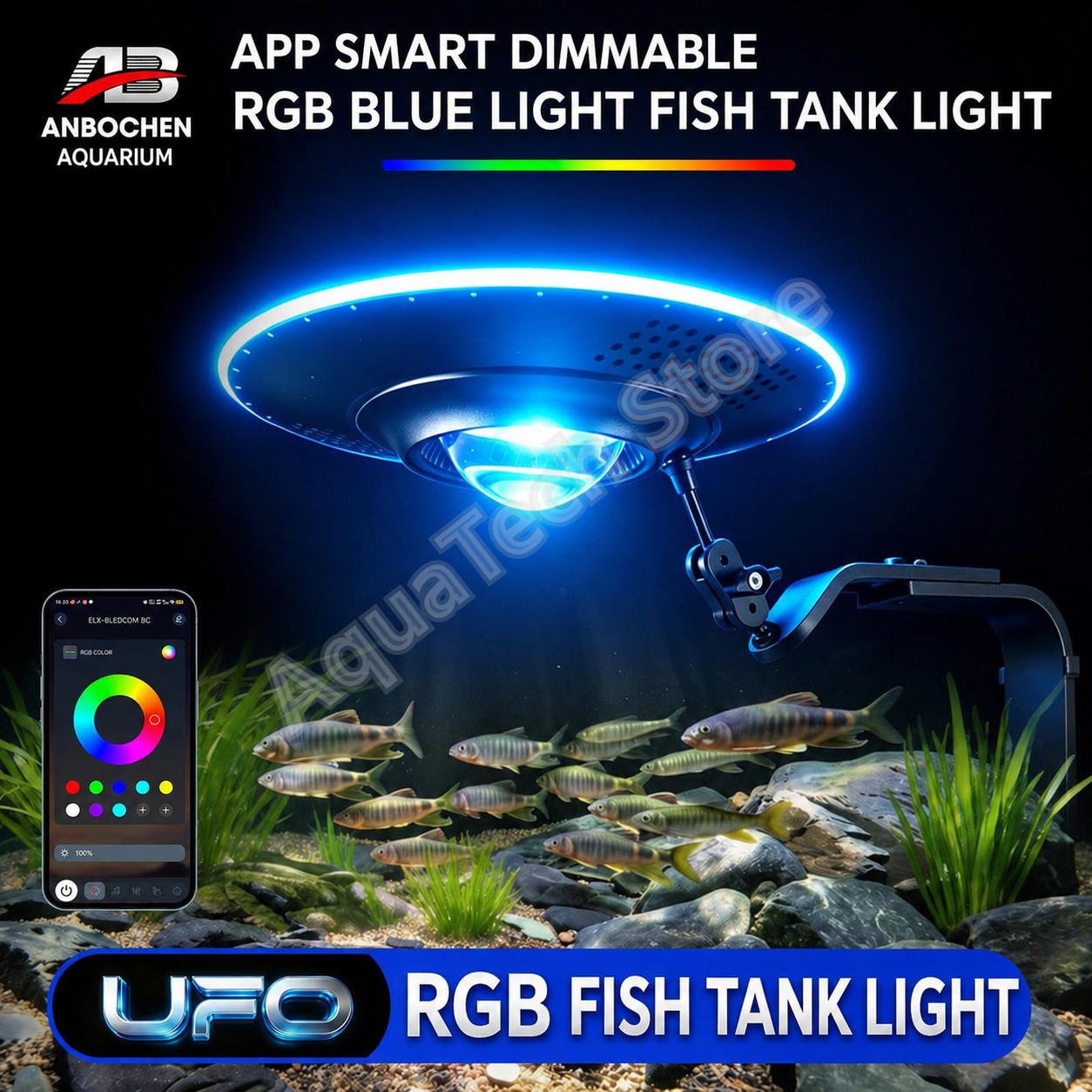 Aquarium Fish App - ANBOCHEN UFO RGB LED Aquariumbeleuchtung WiFi