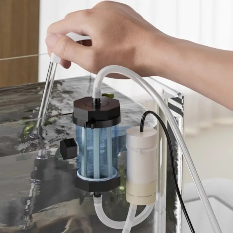 Aquarium Fish Electric - USB-betriebener Aquarium-Wasserwechsler 280GPH Elektrische Fäkalien-Saugpumpe mit